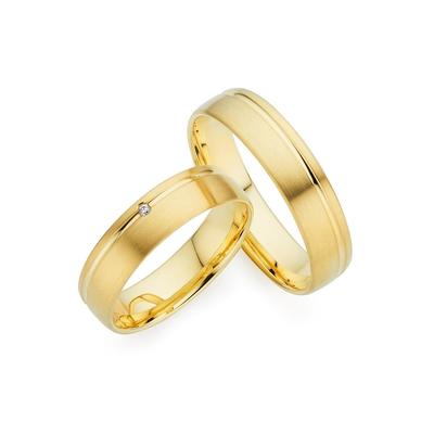 Trauring PHÖNIX "Schmuck Geschenk Gold 333 Trauring Ehering LIEBE versch. Varianten" Gr. 57, gold (gelbgoldfarben), Fingerringe, 57, ohne Brillant, Gelbgold 333, 5,0mm, Made in Germany, wahlweise mit oder ohne Brillant Image
