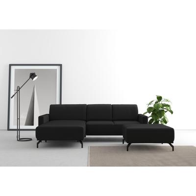 Ecksofa SIT & MORE "Bailando L-Form", schwarz, B:251cm H:84cm T:163cm, Sofas, wahlweise mit Kopfteilverstellung und Vorziehsitz, motorisch Image