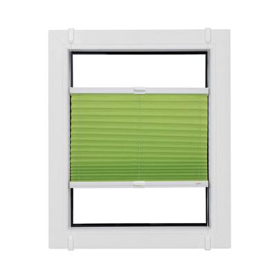 Plissee SUNLINES "Start-up Style Crush", grün (apfelgrün, weiß, weiß), B:65cm H:130cm, Obermaterial: 80% Polyester, 15% Metall, 5% Kunststoff, Plissees, nach Maß Image