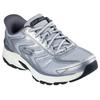 Slip-On Sneaker SKECHERS "STAMINA SPORT", Herren, Gr. 48,5, silber (silberfarben, grau), Leder, Synthetik, Textil, kontrastfarbene Details, sportlich, Schuhe, Retro Sneaker, Schnürschuh mit Slip-ins