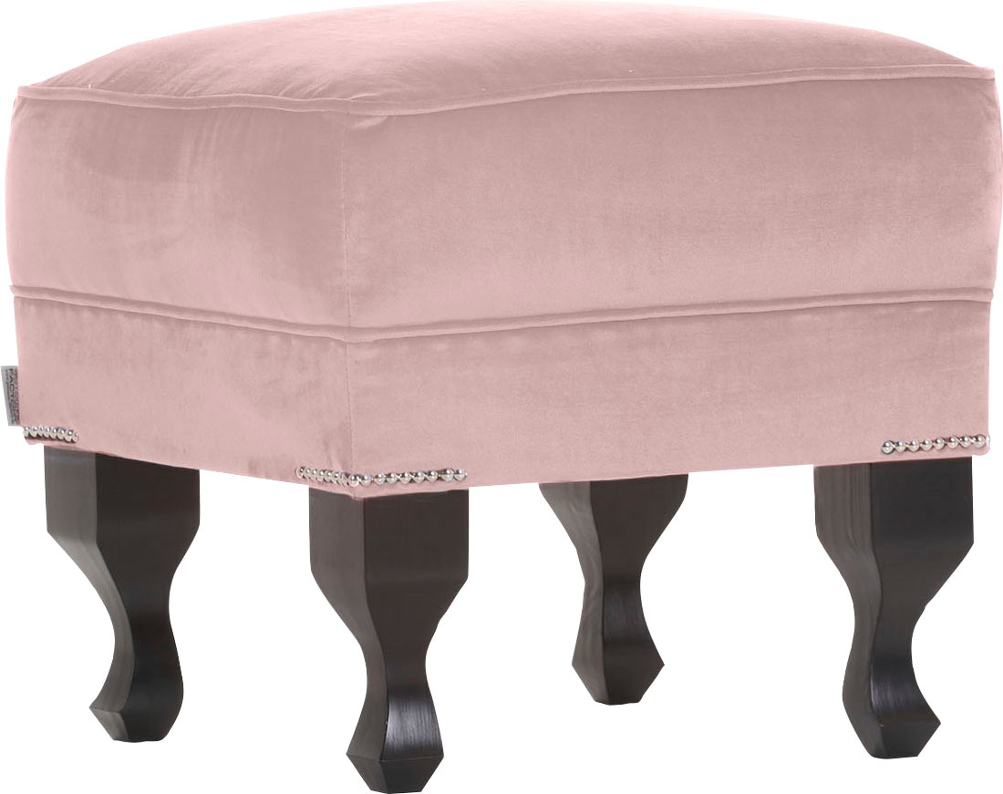 Hocker GUTMANN FACTORY "New Barock", rosa, B:55cm H:46cm T:55cm, 100% Polyester, Hocker, Sitzhocker