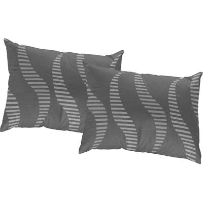 Dekokissen WIRTH "LUPARA" Gr. 2, grau (grau, gemustert), B:50cm L:50cm, Polyester, Baumwolle, Dekokissen_Sitzkissen_Kissenhüllen, Kissenhülle ohne Füllung, 2 Stück Image