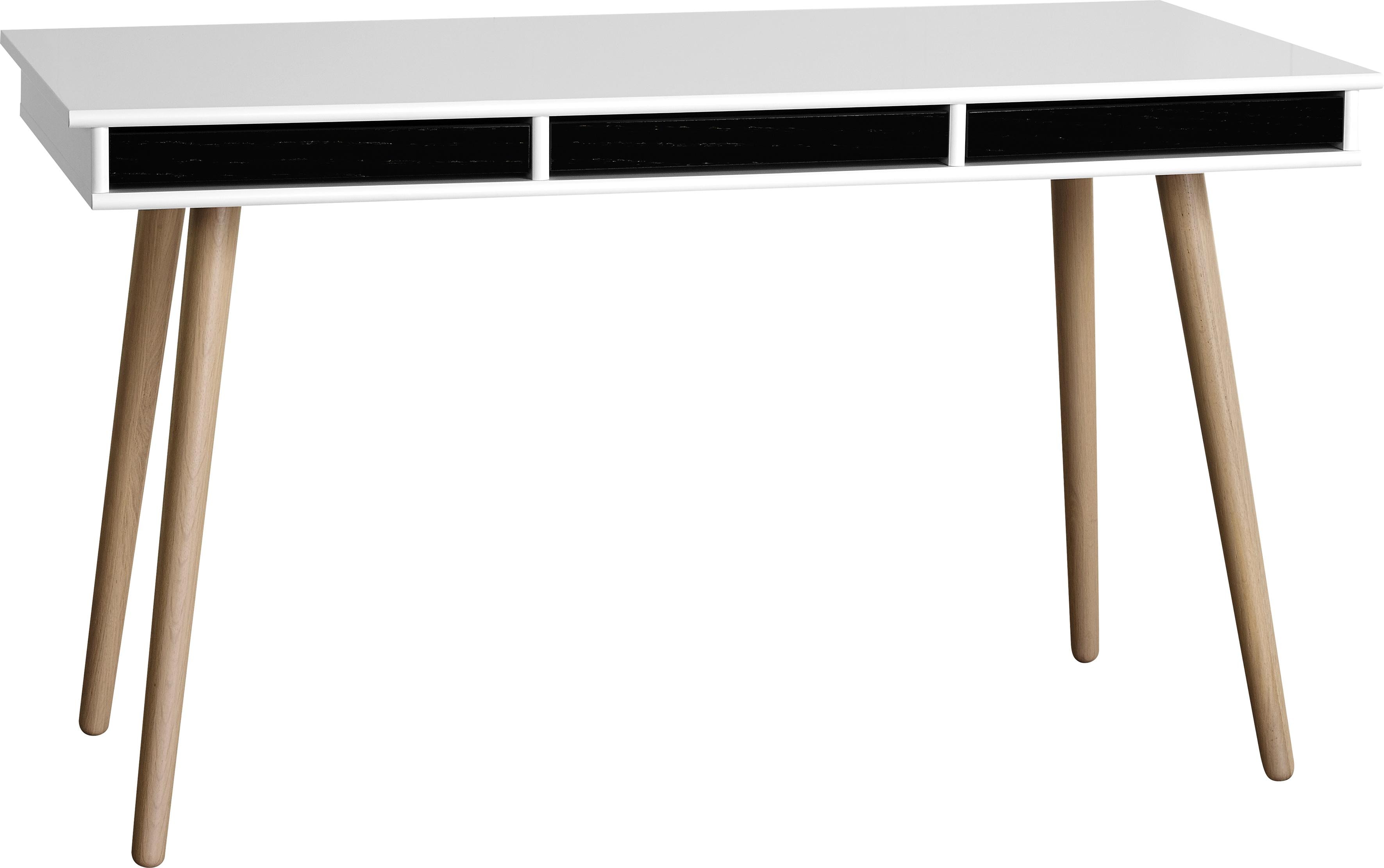 Schreibtisch HAMMEL FURNITURE "Mistral Bürotisch, Arbeitstisch, Tisch, Computertisch", schwarz (schwarz gebeizt), B:137,4cm H:75cm T:60cm, Tische, Holzbeinen, B: 137,4 cm, Designmöbel