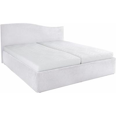Polsterbett, weiß, B:212cm L:210cm, Bezug Bett: wahlweise Kunstleder oder Microfaser (100% Polyester), Bonnell-Federkernmatratze: 51% Polypropylen, 39% Polyester und 10% Baumwolle, Kaltschaummatratze: 100% Polyester, Bezug abnehm- und waschbar bis... Image