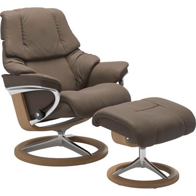 Relaxsessel STRESSLESS "Reno", braun (mole batick), B:83cm H:100cm T:76cm, Leder BATICK: BATICK ist ein leicht korrigiertes, durchgefärbtes und genarbtes Möbelleder, bei dem die meisten Unebenheiten und Spuren in der Regel entfernt wurden., Leder... Image