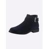 Stiefelette HEINE, Damen, Gr. 37, blau (marine), Leder, Rindsleder, Veloursleder, modisch, Schuhe