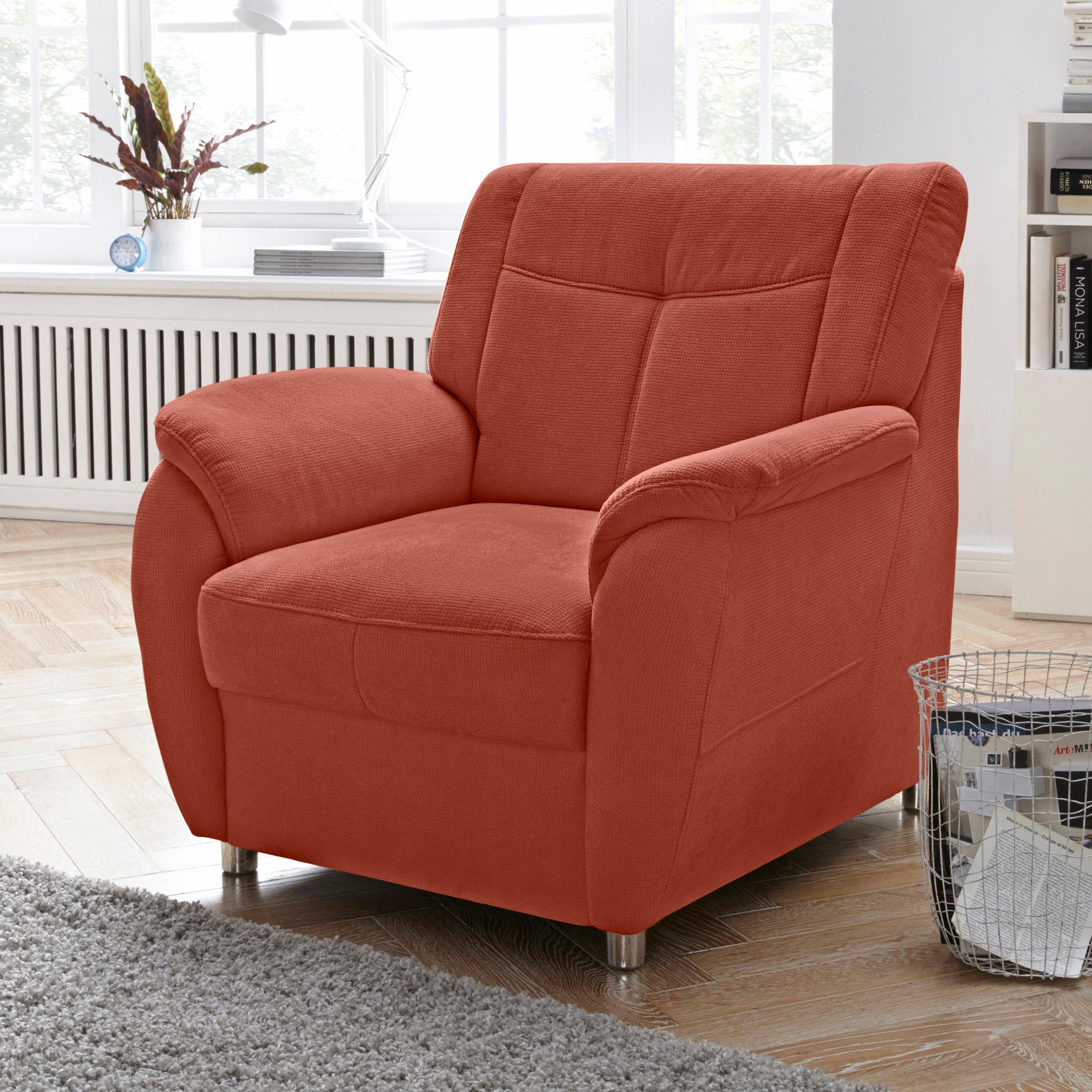 Sessel SIT & MORE "Sonoma", orange (terra), B:95cm H:91cm T:90cm, Struktur (100% Polyester);Luxus-Microfaser ALTARA NUBUCK (100% Polyester), Sessel, Sessel, mit Federkern