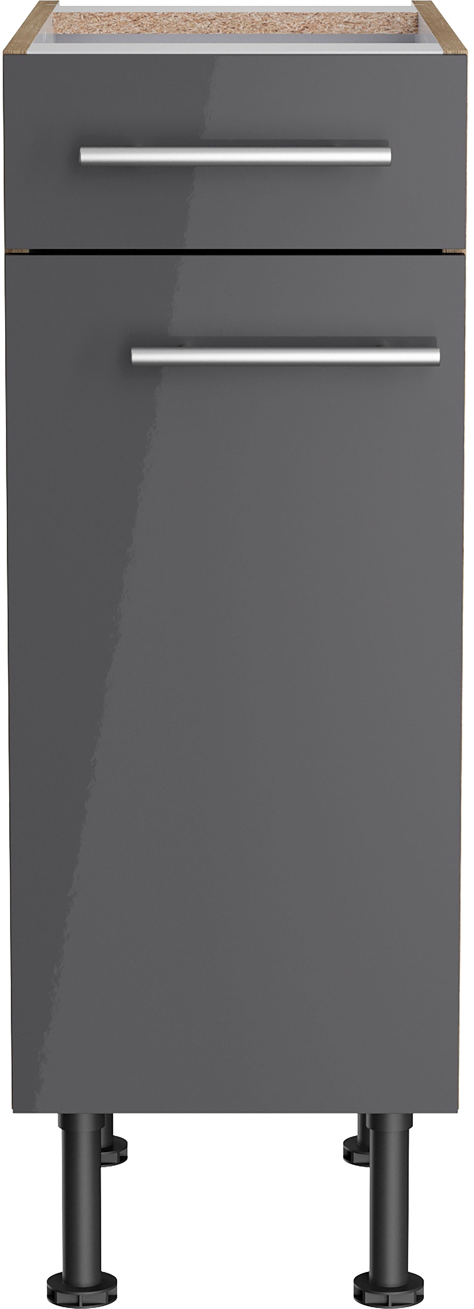 Unterschrank OPTIFIT "Klara", schwarz (anthrazit, wildeiche), B:30cm H:87cm T:58,4cm, Spanplatte, Schränke, Breite 30 cm Image