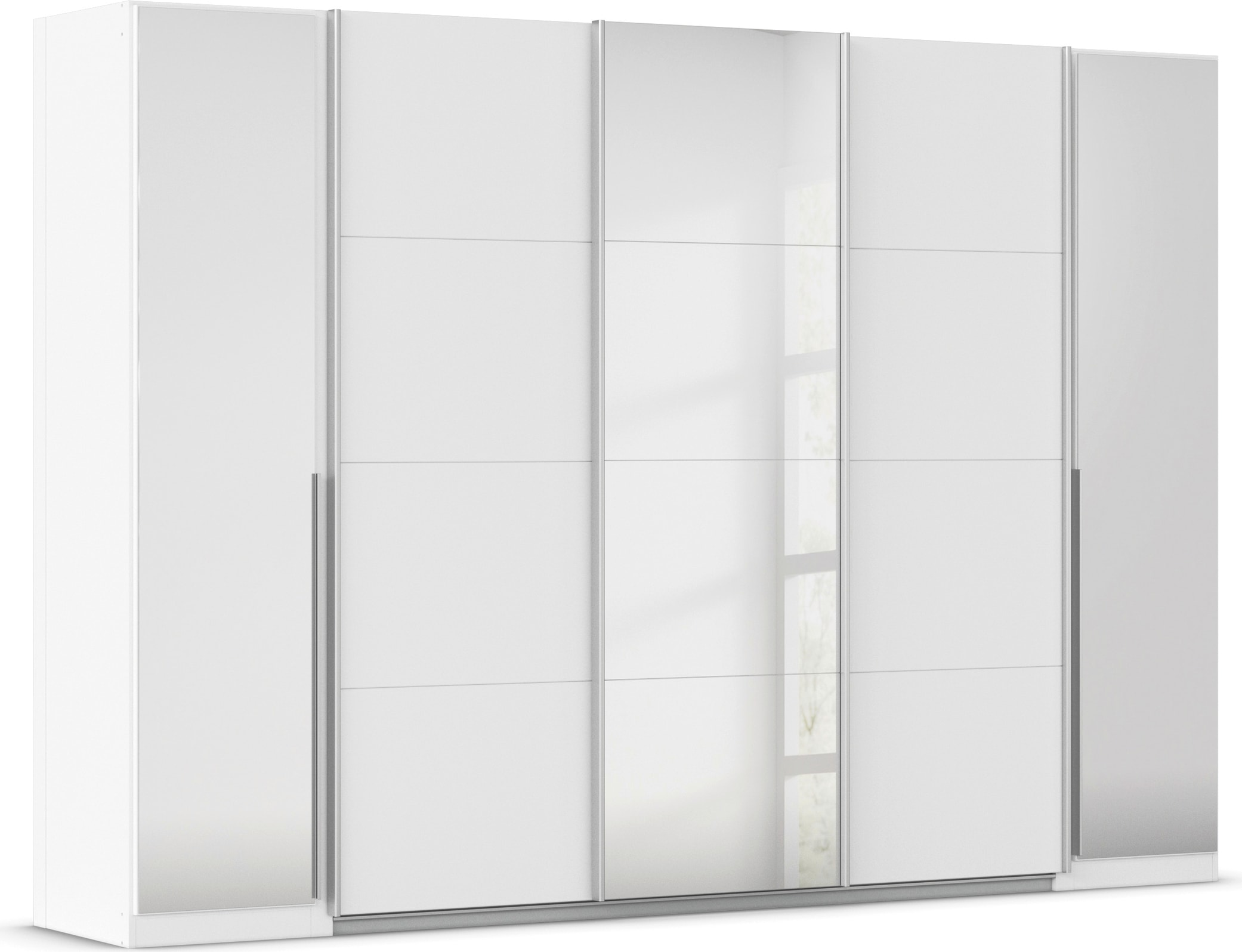 Schwebetürenschrank RAUCH "Dreh-/Schwebetürenschrank Kleiderschrank Familie, OTTOs Choice, Agordo", weiß (alpinweiß), B:301cm H:210cm T:62cm, Holzwerkstoff, Schränke, Schwebetürenschrank, Stauraumwunder TOPSELLER, verschiedene Grifffarben Made in...