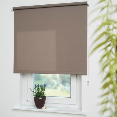 Seitenzugrollo LIEDECO "Uni" Gr. 9, braun (kaffee), B:182cm H:180cm, Polyester, Rollos, Montage ohne Bohren zum Klemmen mit separatem Klemmträger möglich Image