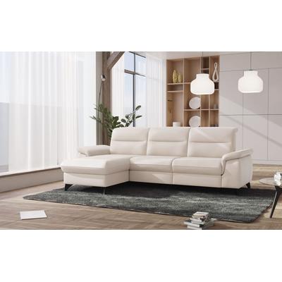 Ecksofa SIT & MORE "Astoria L-Form", beige (creme), B:260cm H:91cm T:175cm, 100% Polyester, Sofas, wahlweise mit motorischer Relaxfunktion Image
