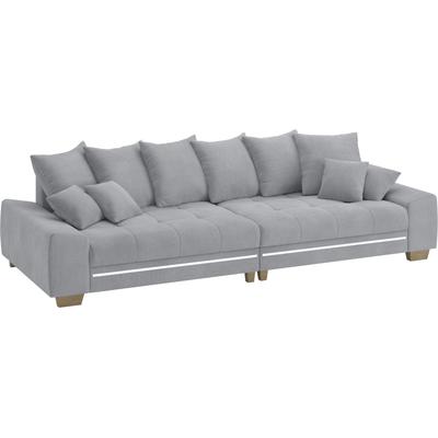 Big-Sofa MR. COUCH "Nikita II", grau (memphis 45 grau), B:300cm H:88cm T:118cm, Memphis (Grundgewebe - 100% Polyester; Nutzschicht- 90% Polyester / 10% Polyamide), Sofas, mit RGB-LED Beleuchtung, Kaltschaumpolsterung bis 140 kg belastbar Image