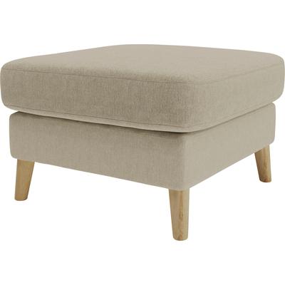 Polsterhocker HOME AFFAIRE "MARSEILLE", braun (cappuccino), B:70cm H:47cm T:70cm, 85% Polypropylene, 15% Polyester, Hocker, Massivholzbeine Eiche, Landhausstil, Wellenunterfederung Image