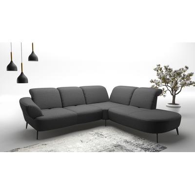Ecksofa SIT & MORE "Dance, L-Form, inkl. Sitztiefenverstellung", grau (dunkelgrau), B:302cm H:91cm T:270cm, 95%Polyester 5%Polyamid, Sofas, inkl. Click&Seat, optional mit Kopfteilverstellung Image