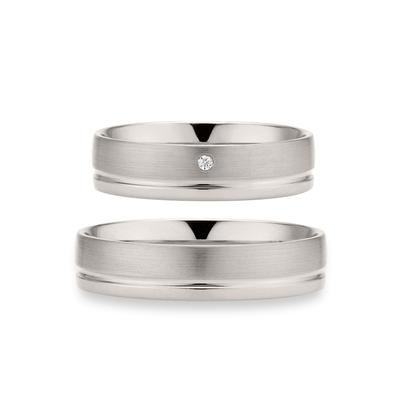 Trauring PHÖNIX "Schmuck Geschenk Silber 925 Trauring Ehering LIEBE versch. Varianten" Gr. 51, silber (silberfarben), Fingerringe, Damen, 51, 0,01 ct SI = kleine Einschlüsse mit Brillant, Silber 925 (Sterlingsilber), 5mm, Made in Germany - wahlweise... Image