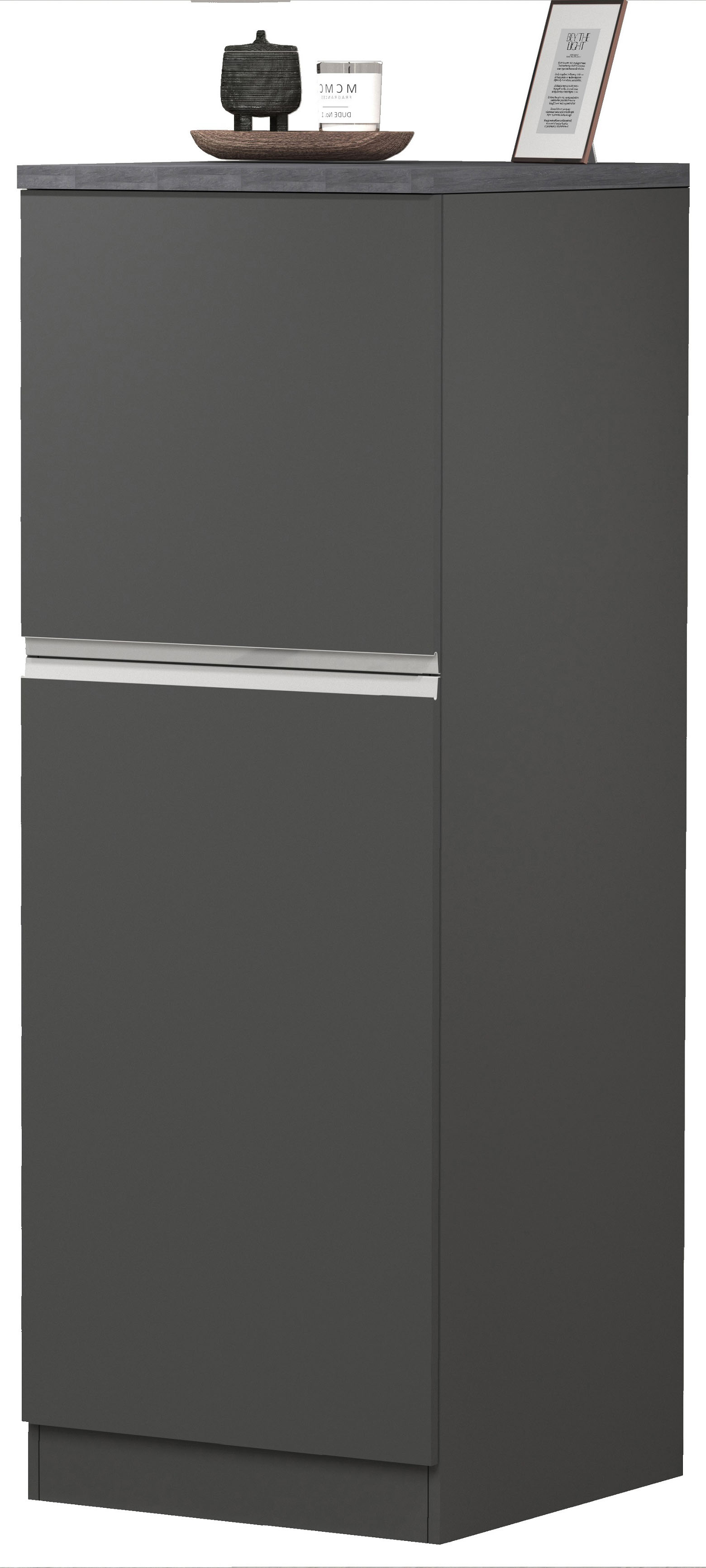 Vorratsschrank KOCHSTATION "KS-Sole,Hauswirtschaftsschrank,Stauschrank,Küchenschrank", schwarz (anthrazit, anthrazit, schiefer), B:60cm H:165cm T:60cm, Schränke, Breite/Höhe 60/165 cm, 5 Fächer