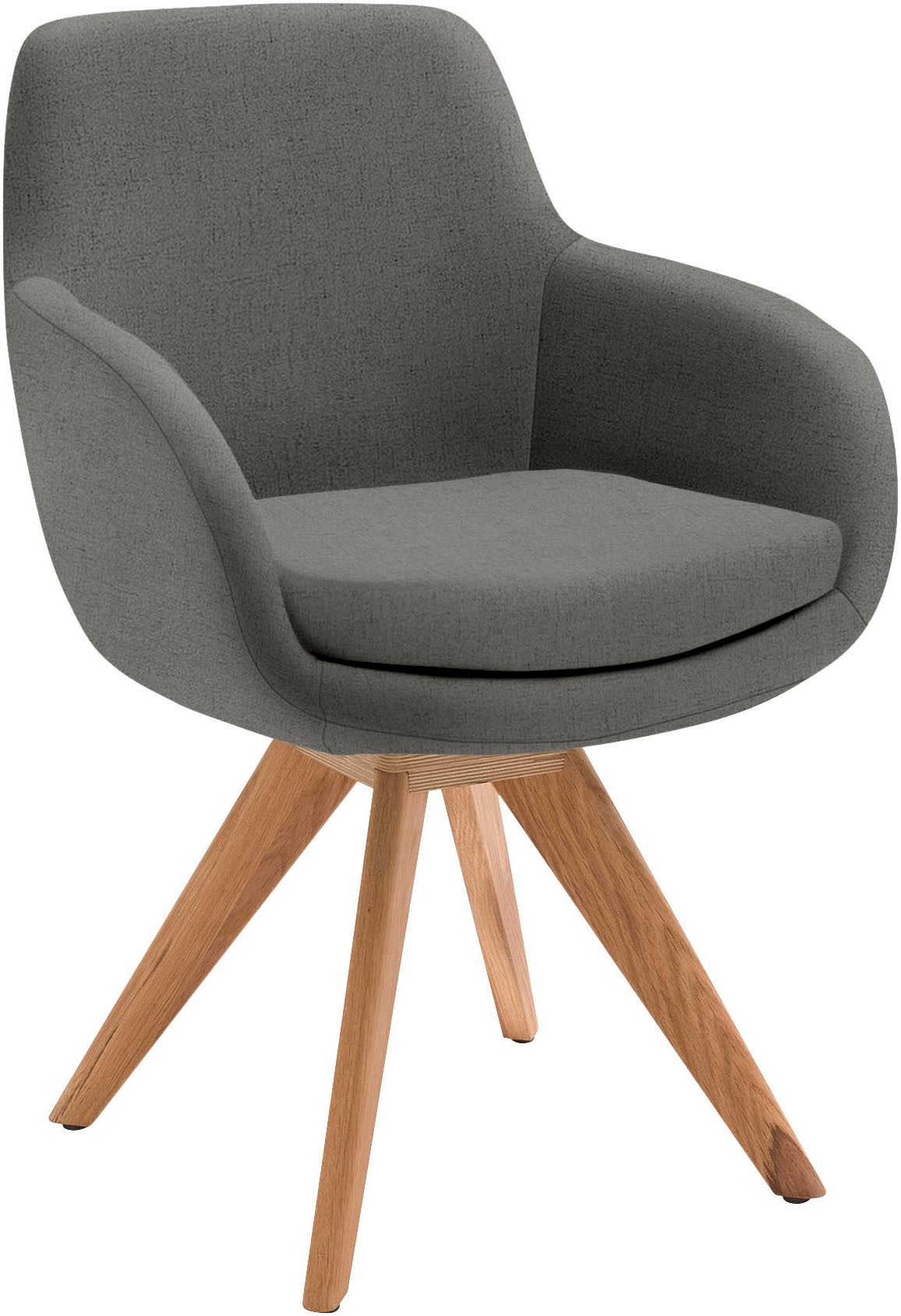 Esszimmerstuhl MUSTERRING "Tavia", grau (grau, wildeiche), B:62cm H:86cm T:66cm, Stühle, Esszimmerstuhl, Stativgestell Wildeiche massiv, Drehfunktion optional, diverse Farben, Topseller