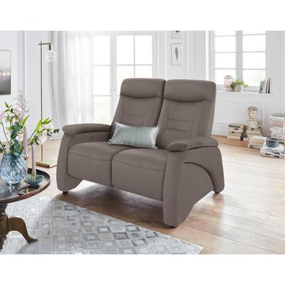 2-Sitzer EXXPO - SOFA FASHION "Ascoli, Kinosofa mit hohem Sitzkomfort, bequeme Armlehnen", grau (delphin), B:140cm H:106cm T:99cm, NaturLEDER (echtes Rindsleder) in Sitz und Rücken. Korpus in passendem Kunstleder SOFTLUX bezogen, Velours in... Image
