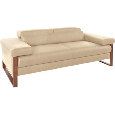 2-Sitzer W.SCHILLIG "finn", beige (sahara s37), B:210cm H:71cm T:106cm, Flachgewebe S22 (100% Polyester), Stoff S37 (100% Polyester), Longlife Xtra-Leder Z59: Glattleder mit modischer Prägung. Hautstärke 0, 9 - 1, 1 mm, Sofas, German Design Award... Image