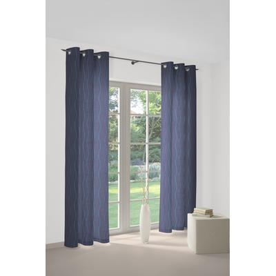 Vorhang WIRTH "Sepino" Gr. 3, blau, B:132cm H:220cm, Jacquard, Obermaterial: 75% Polyester, 25% Baumwolle, Gardinen Image