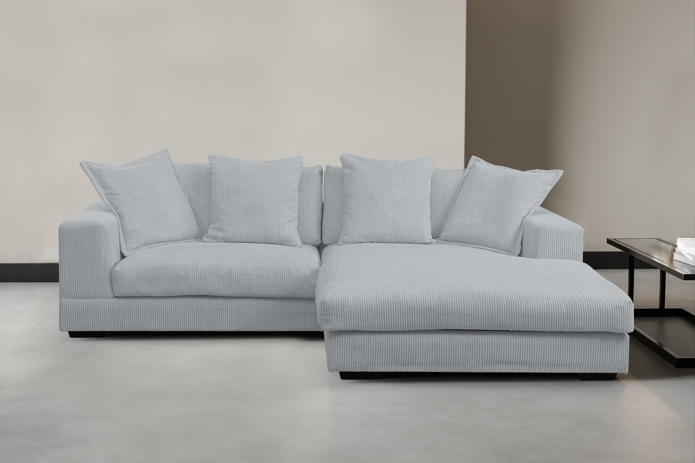 Ecksofa WERK2 "Eldorado, Megasofa, Polsterecke mit viel Platz, Breite 285cm, L-Form", grau, B:285cm H:99cm T:195cm, 90% Polyester, 10% Nylon, Sofas, Design Ecksofa, besonders weicher Sitzkomfort, extra breite Recamiere