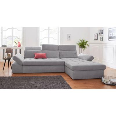 Ecksofa SIT & MORE "Stardust L-Form", silber, B:302cm H:77cm T:189cm, Struktur (100% Polyester), Struktur fein (95% Polyester, 5% Polyamid), Sofas, wahlweise mit Bettfunktion und Bettkasten Image