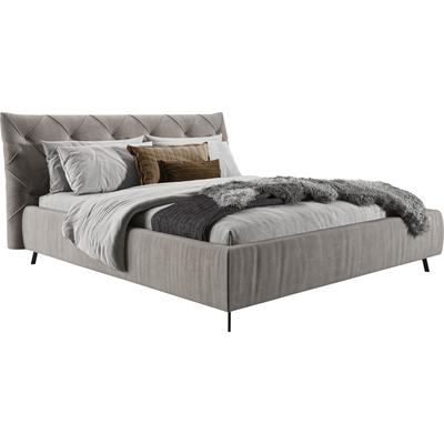 Polsterbett LEONIQUE "Elloree, in 4 Breiten bis 200cm, auch in Leder", silber, B:236cm H:105cm L:254cm, 100% Polyester, Betten, Kopfteilhöhe 105 cm, belastbar bis 280 kg, auch in Überlänge 220cm Image
