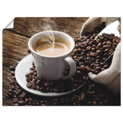 Wandbild ARTLAND "Heißer Kaffee - dampfender Kaffee", braun (farbe bild(er): braun), B:60cm H:45cm, Bilder, als Alubild, Outdoorbild, Leinwandbild, Poster, Wandaufkleber Image