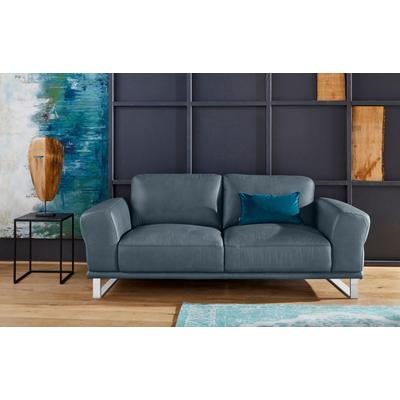 2-Sitzer W.SCHILLIG "montanaa", blau (blau z69), B:192cm H:78cm T:94cm, Sofas, mit Metallkufen in Silber matt, Breite 192 cm Image