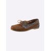 Slipper HEINE, Damen, Gr. 42, braun (cognac, dunkelbraun), Leder, Rindsleder, Veloursleder, Glattleder, modisch, Schuhe