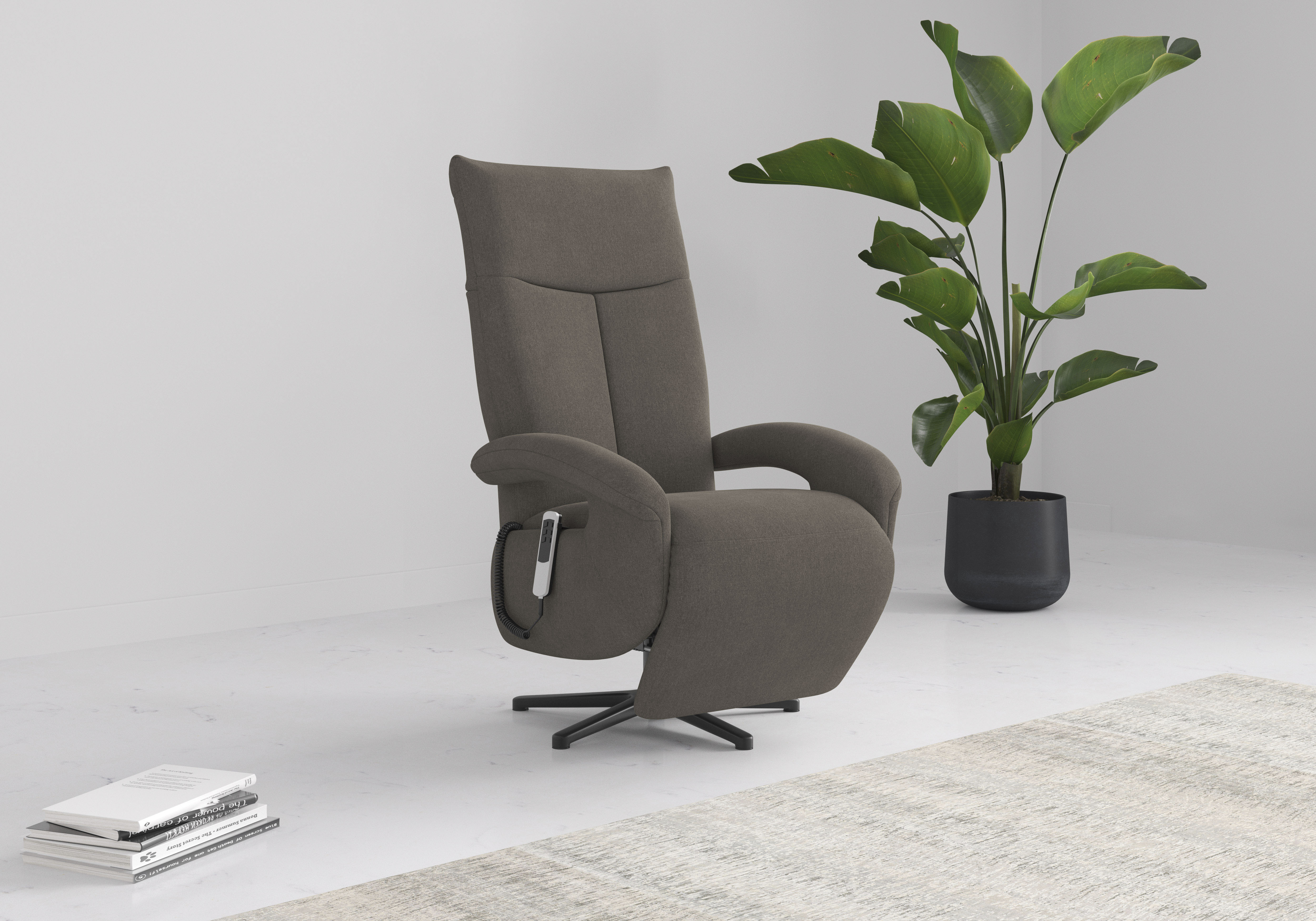 TV-Sessel SIT & MORE "Amica, inkl. Kopfteilverstellung & Drehfunktion", braun (schlamm), B:74cm H:112cm T:82cm, 100% Polyester, Sessel, wahlweise mit 2 Motoren, Akku und Aufstehhilfe