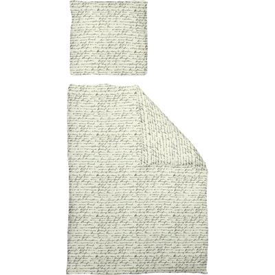 Bettwäsche ADAM "Leinenbettwäsche Scribble", schwarz, B/L: 155cm x 200cm, , Jacquard, B/L: 80cm x 80cm, Jacquard, Obermaterial: 73% Leinen, 27% Baumwolle, Bettwäsche, aus Bio-Baumwolle Image