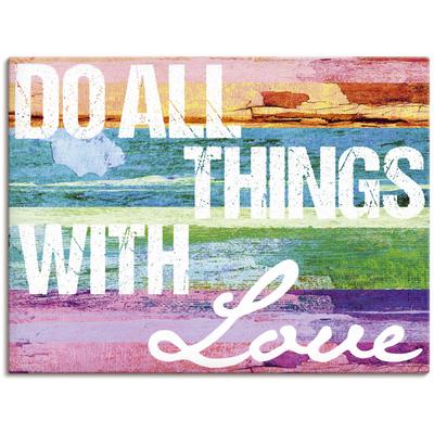 Wandbild ARTLAND "Tu alles mit Liebe", bunt (farbe bild(er): bunt), B:80cm H:60cm, Bilder, als Alubild, Outdoorbild, Leinwandbild, Poster in verschied. Größen Image