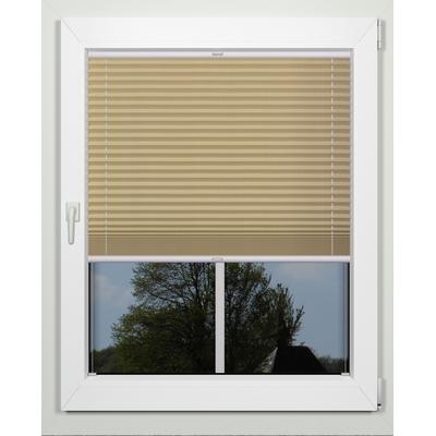 Plissee INDEKO "simple", braun (lattemacciato, weiß), B:93cm H:170cm, Obermaterial: 94% Polyester, 6% sonstige Fasern, Plissees, nach Maß Image