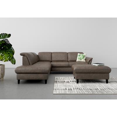 Ecksofa SIT & MORE "Maggiore L-Form", braun, B:261cm T:224cm, 100% Polyester, Sofas, wahlweise mit Kopfteilverstellung, Bettfunktion und Stauraum Image