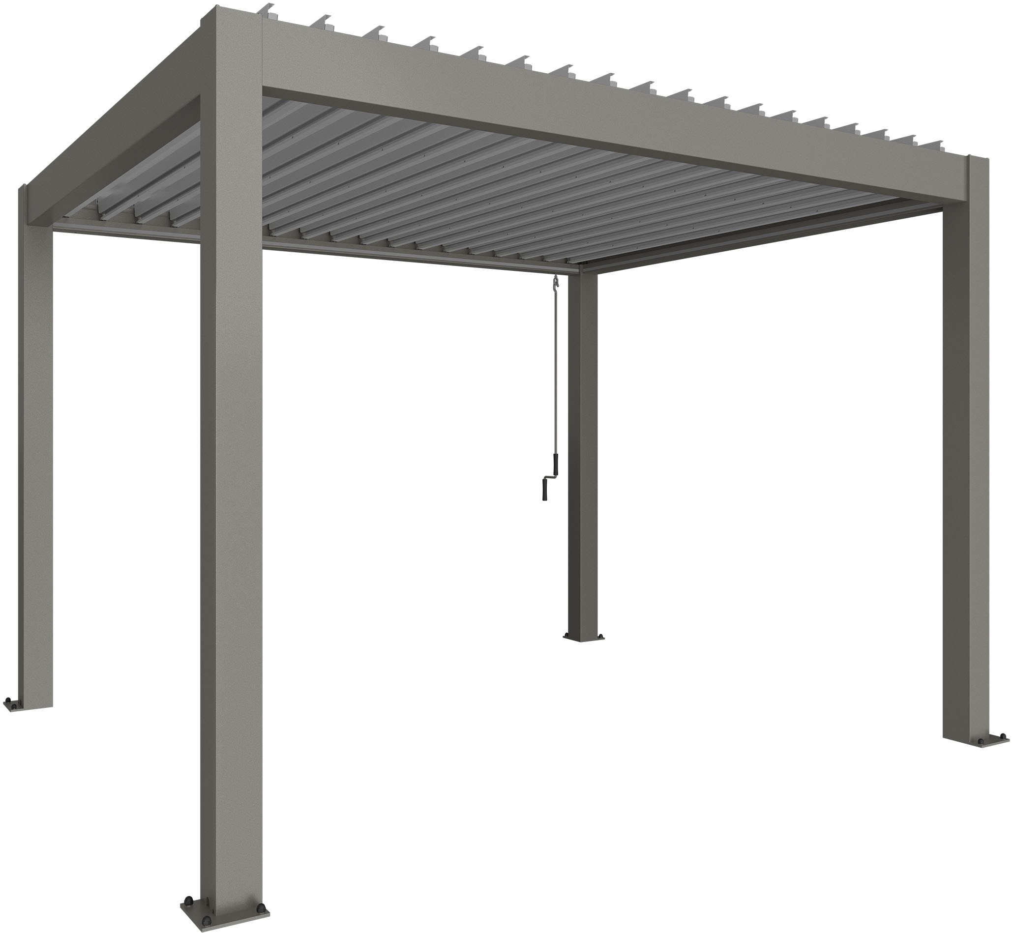 Pergola BIOHORT "3,5x3 m, verschiedene Farben", quarzgrau, metallic, B/H/T: 367,5cm x 312cm, Pergolen, 367,5x312x264 cm, ausgezeichnet mit dem Red Dot Design Award Image
