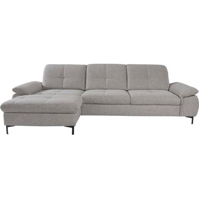 Ecksofa ALINA "Melina", grau (kiesel tta 9), B:274cm H:100cm T:203cm, Struktur TTA (100% Polyester), Sofas, In 2 Breiten, Wahlweise mit und ohne Bettfunktion Image