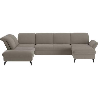 Wohnlandschaft SIT & MORE "Leandro U-Form", grau (elephant), B:363cm H:88cm T:242cm, 100% Polyester, Sofas, Wahlweise mit Bett-, Kopfteil - und Armlehnfunktion, sowie Bettkasten Image