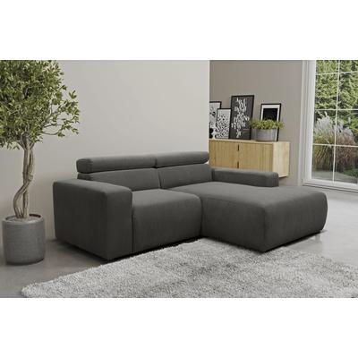 Ecksofa DOMO COLLECTION "Brandon B/T: 214/175 cm, belastbar bis 140kg/ Sitz, L-Form", grau, Sofas, B/H/T: 214cm x 80cm x 175cm, Cord, Recamiere rechts, 100% Polyester, Cord, creme, B:214cm H:80cm T:175cm Image