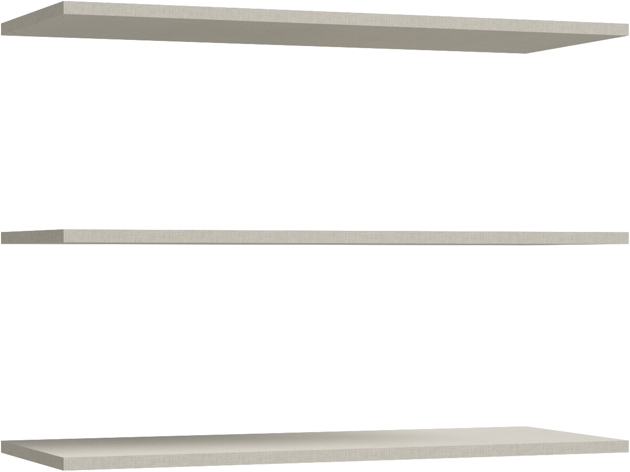 Einlegeboden FORTE, grau (grau textilnachbildung), B:107,8cm H:2,2cm T:41,8cm, Dekorfolie, Holzwerkstoff, Einlegeböden, 3er- Set, Breite 107,8 cm