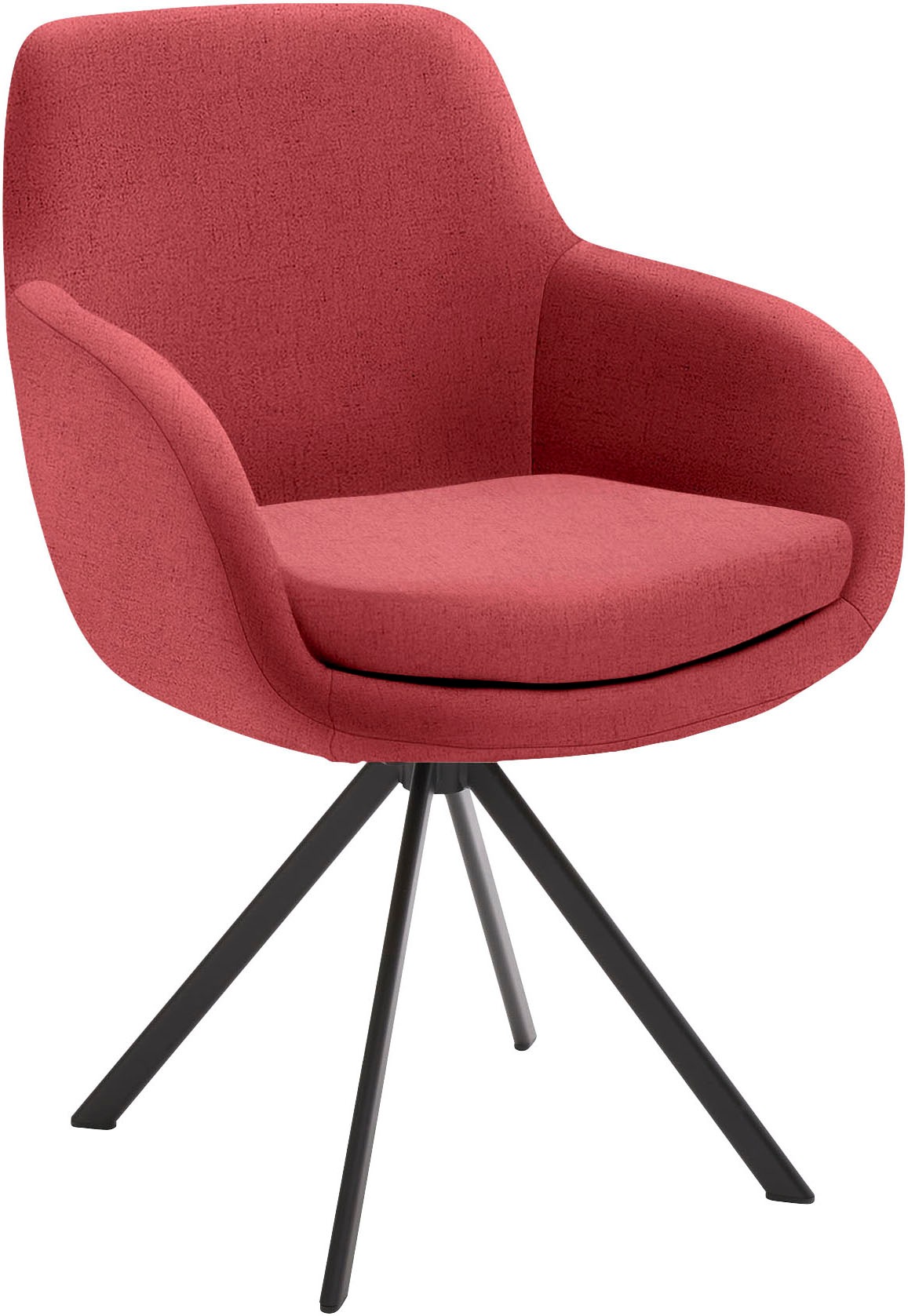 Esszimmerstuhl MUSTERRING "Tavia", rot (bordeaux, eisen schwarz), B:62cm H:86cm T:66cm, Stühle, Esszimmerstuhl, Stativgestell Eisen schwarz, Drehfunktion optional, diverse Farben