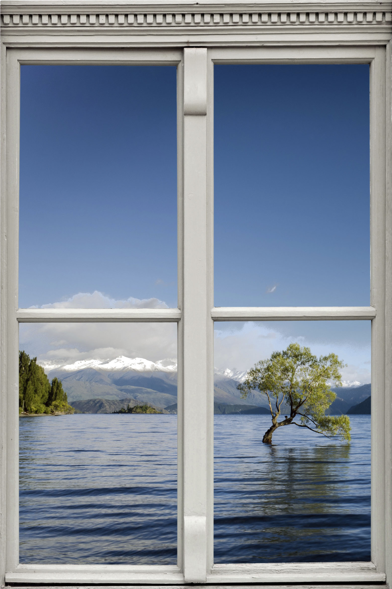 Wandsticker QUEENCE "See", bunt, B:40cm H:60cm T:0,1cm, Wandtattoos, Wandsticker, Wandbild, selbstklebend, 3D, Fenster