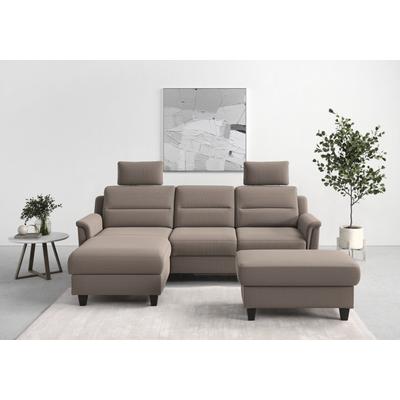 Ecksofa SIT & MORE "Farö L-Form", grau (taupe), B:234cm H:90cm T:168cm, Sofas, inklusive Federkern, wahlweise mit Bettfunktion und Bettkasten Image