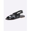 Sandale HEINE, Damen, Gr. 36, schwarz, Leder, Glattleder, modisch, Schuhe