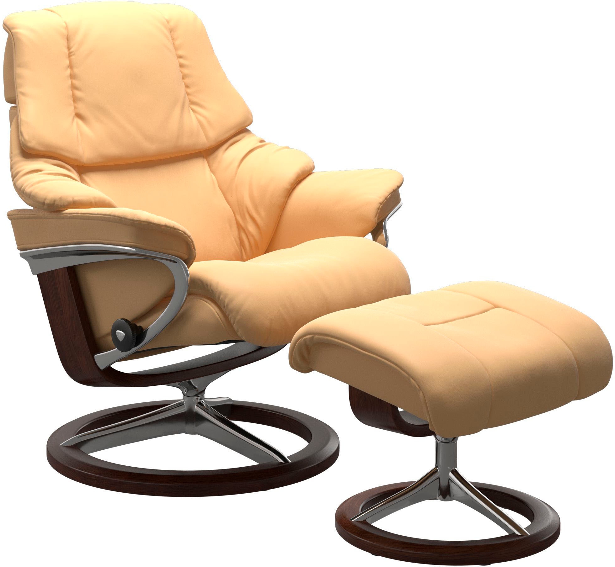 Relaxsessel STRESSLESS "Reno", gelb, B:83cm H:100cm T:76cm, Leder BATICK: BATICK ist ein leicht korrigiertes, durchgefärbtes und genarbtes Möbelleder, bei dem die meisten Unebenheiten und Spuren in der Regel entfernt wurden.;Leder PALOMA: PALOMA ist... Image
