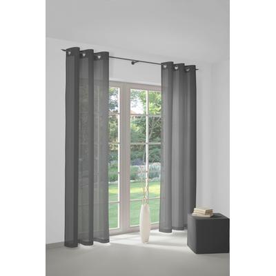 Vorhang WIRTH "Sunday" Gr. 2, grau (dunkelgrau), B:142cm H:175cm, Jacquard, Baumwolle, Polyester, Gardinen Image