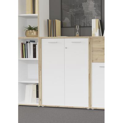 Schranktür FORTE "Keflav", weiß (weiß, griff alufarben), B:79,1cm H:108,5cm T:1,5cm, Spanplatte, Schranktüren, mit Schloss, sichere Aufbewahrung, passend zur Büromöbel-Serie Image