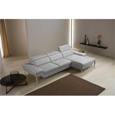 Ecksofa EGOITALIANO "Princess, elegantes Designsofa mit erstklassigem Sitzkomfort, L-Form", silber, B:282cm H:95cm T:168cm, Leder CAREZZA (echtes Rindsleder) ist ein Naturleder, dass die ursprünglichen Eigenschaften der Haut nicht verändert. Das... Image