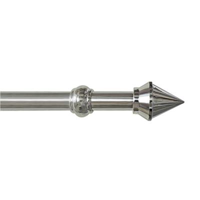 Gardinenstange GARESA "SEMARA", grau (chromfarben), L:460cm Ø:28mm, Kunststoff, Stahl, Gardinenstangen, Vorhanggarnitur, Kunststoff, verlängerbar, mit Ringe/2 Lauf Gleiter Image