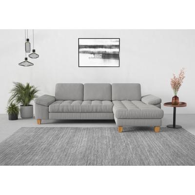 Ecksofa SIT & MORE "Westham L-Form", silber, B:275cm H:88cm T:172cm, 90% Polyester 10% Polyamid, Sofas, mit Recamiere, mit oder ohne Bettfunktion, Bettkasten, Füße Eiche Image